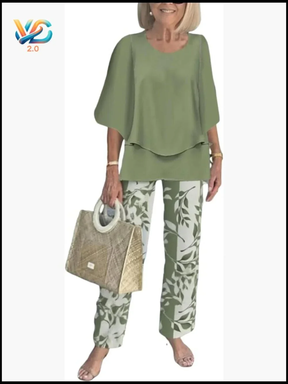 Lounge Set 3/4 Sleeve Wide Leg Pants Matching Tracksuit Travel Jogger Outfits